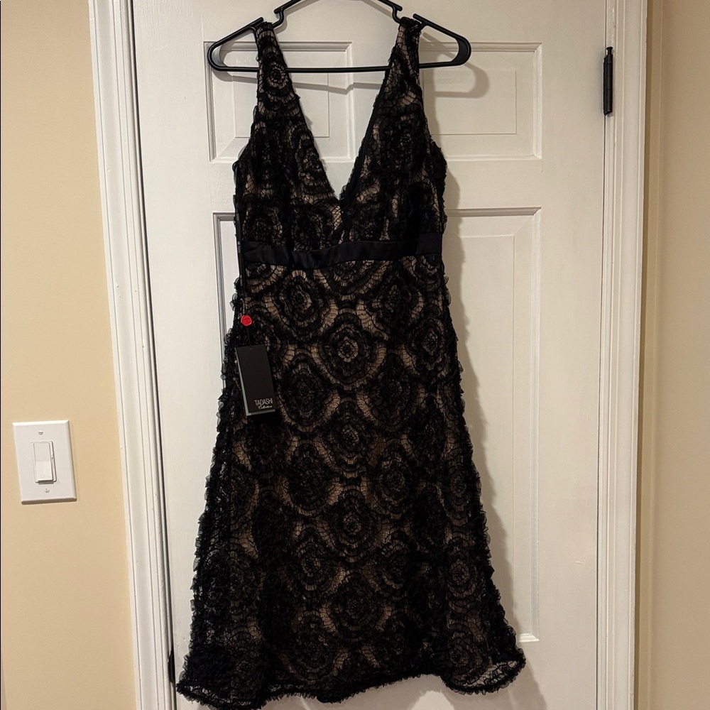 Tadashi Elegant Black Lace Dress